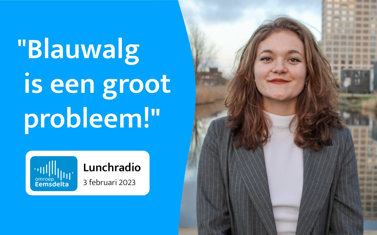 “Blauwalg is een groot problem!” – Dewi Koster bij Lunchradio (Omroep Eemsdelta)